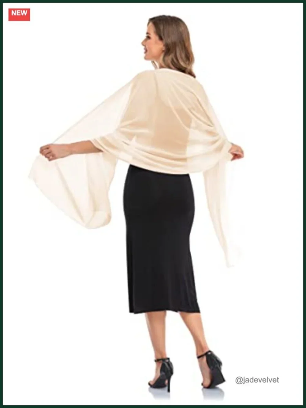 Sheer Chiffon Shawl Wrap for Evening Dresses Bridal Scarf Lightweight